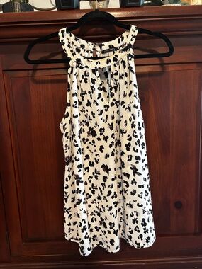 Papermoon White and Black Floral Halter Neck Blouse